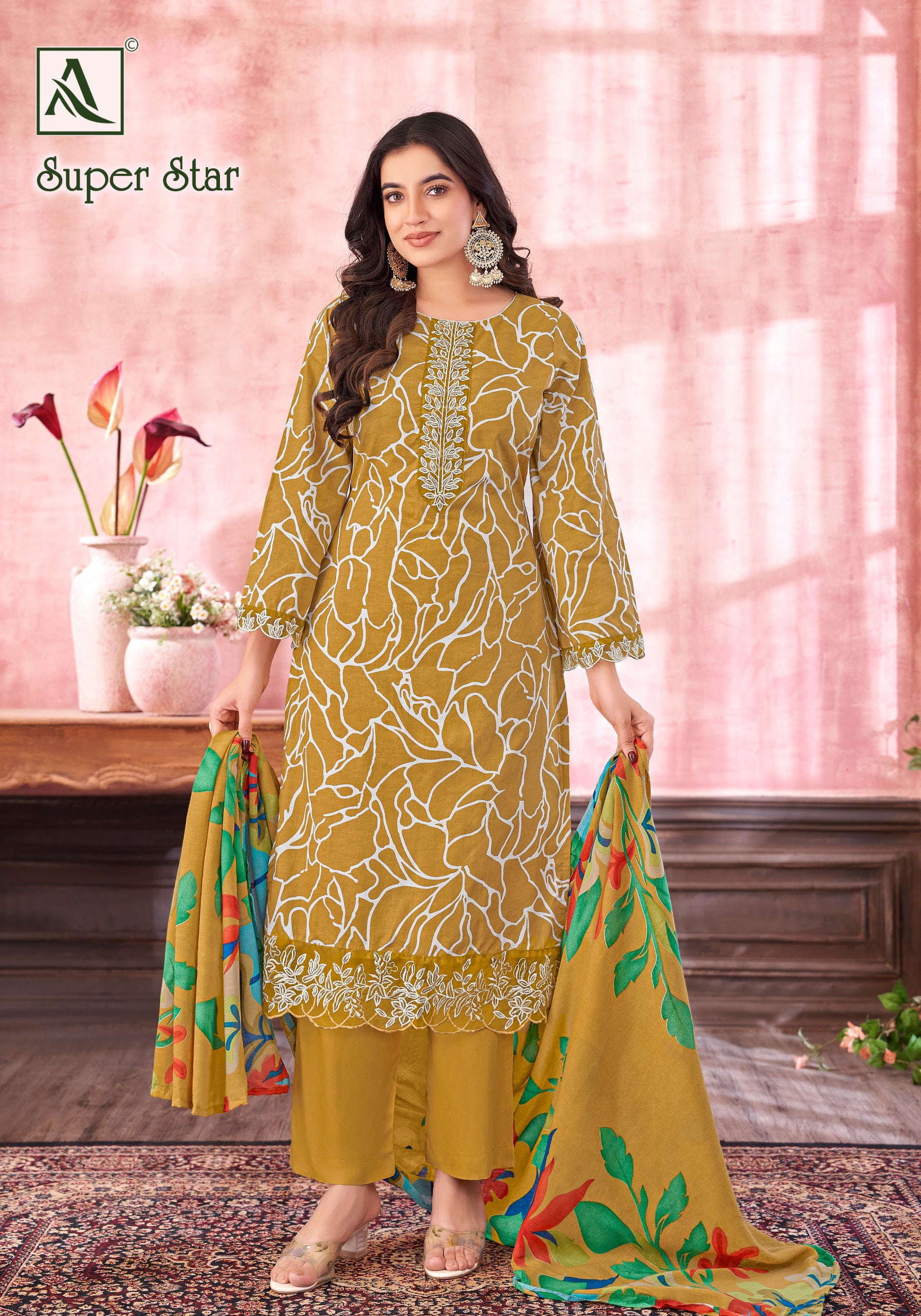 Alok suit super star cotton salwar kameez supplier in Surat - jilaniwholesalesuit