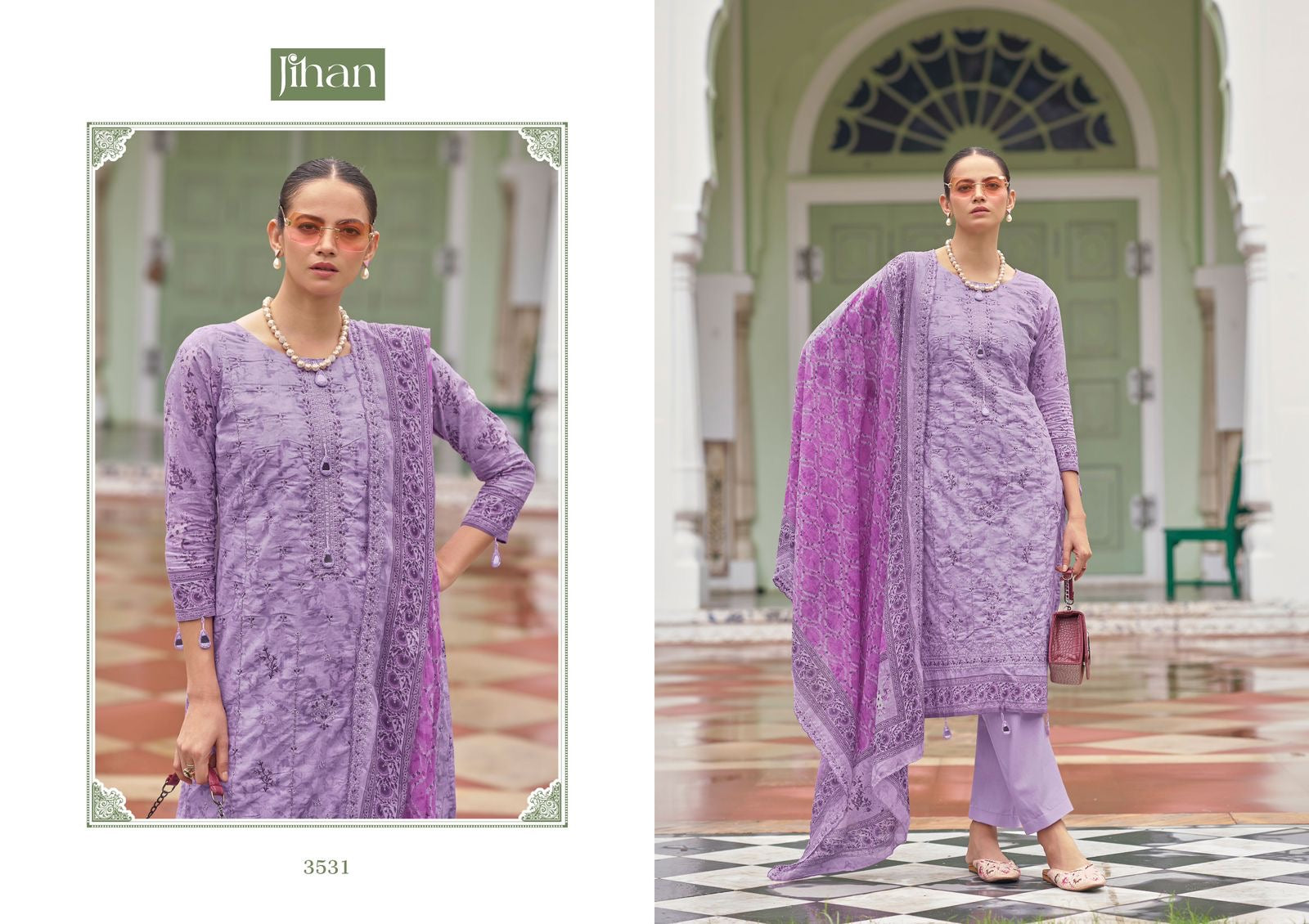 Jihan bin Saeed vol 15 lawn cotton unstitched dress material - jilaniwholesalesuit