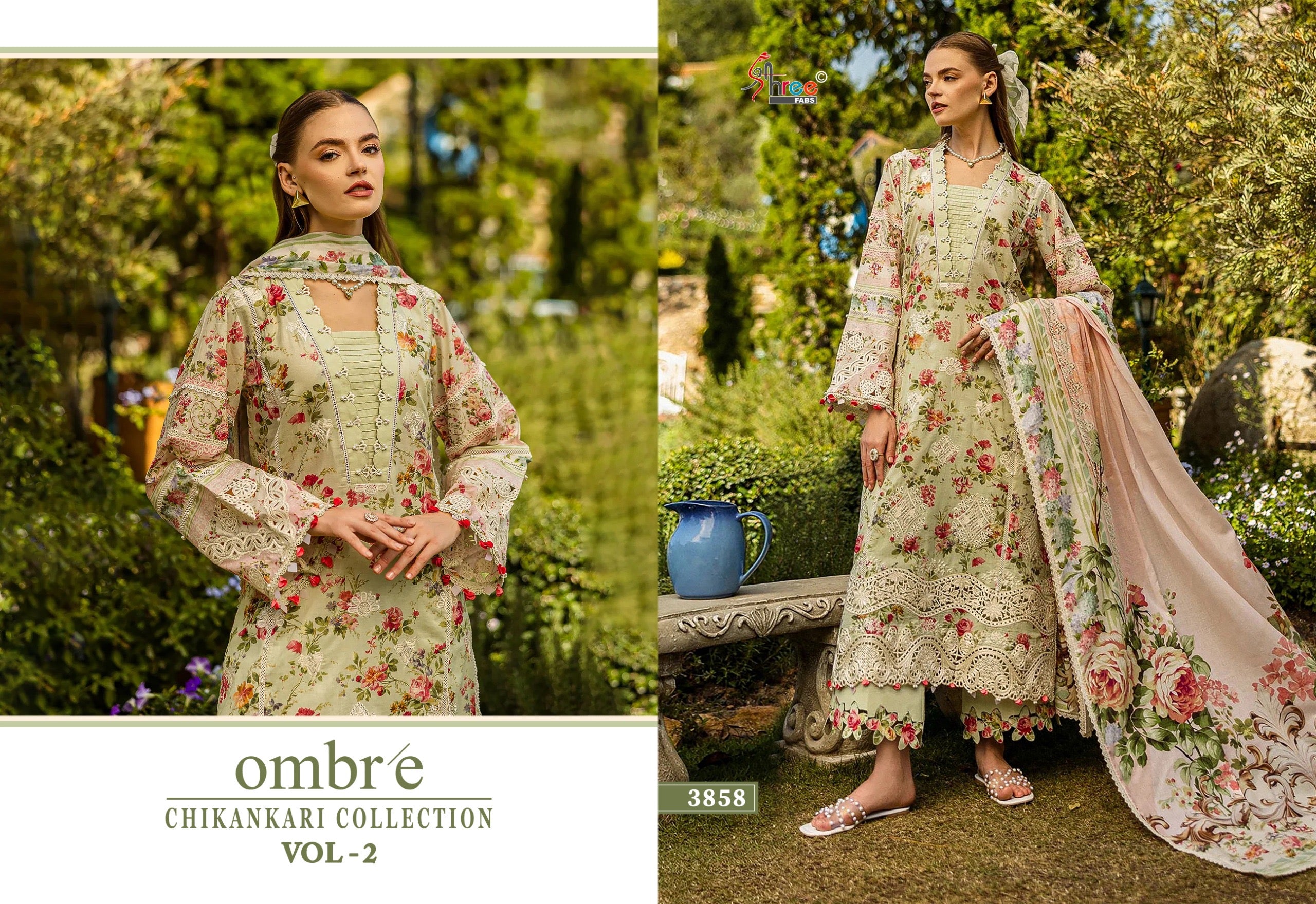 Shree fabs ombare chikankari collection vol 2 Pakistani designer salwar suit design