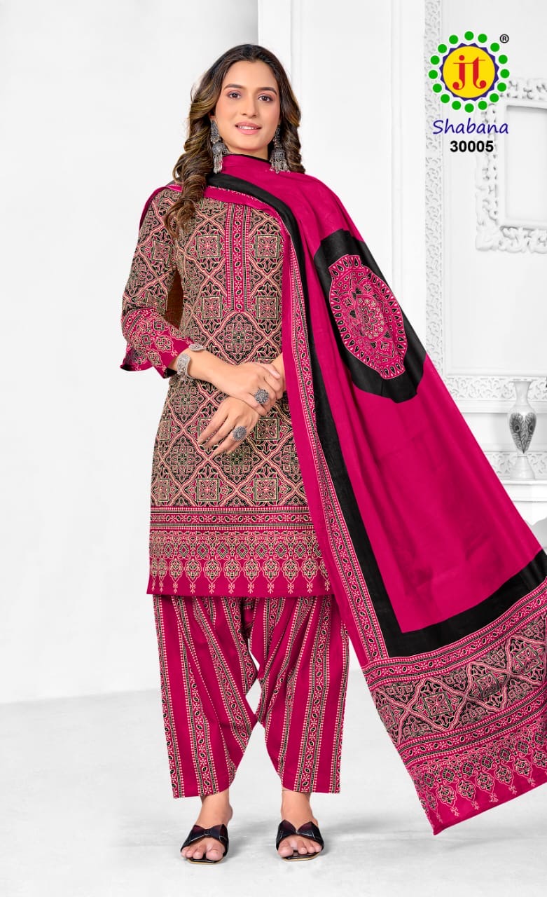 Jt textile shabana vol 30 cotton ajrakh dress material in Kutch - jilaniwholesalesuit