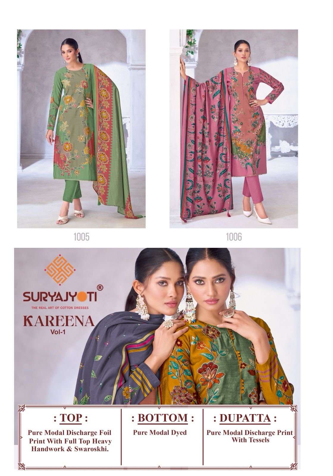 Suryajyoti Kareena vol 1 modal salwar kameez at wholesale rate - jilaniwholesalesuit