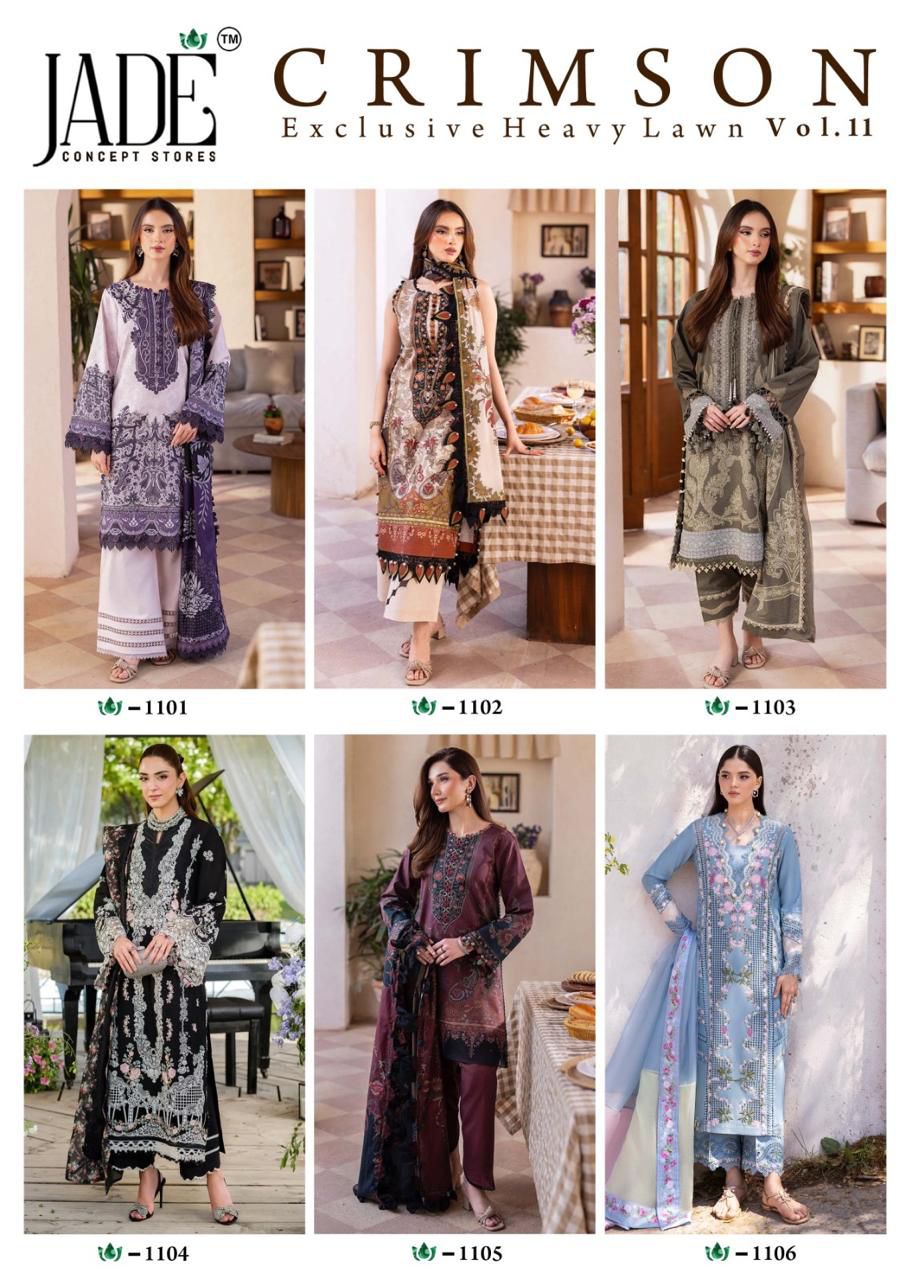 Jade crimson vol 11 Pakistani dress material at wholesale rate