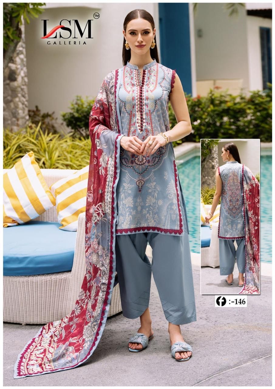LSM Galleria Firdous Queen Vol 14 Lawn Cotton Wholesale Catalog Surat - jilaniwholesalesuit