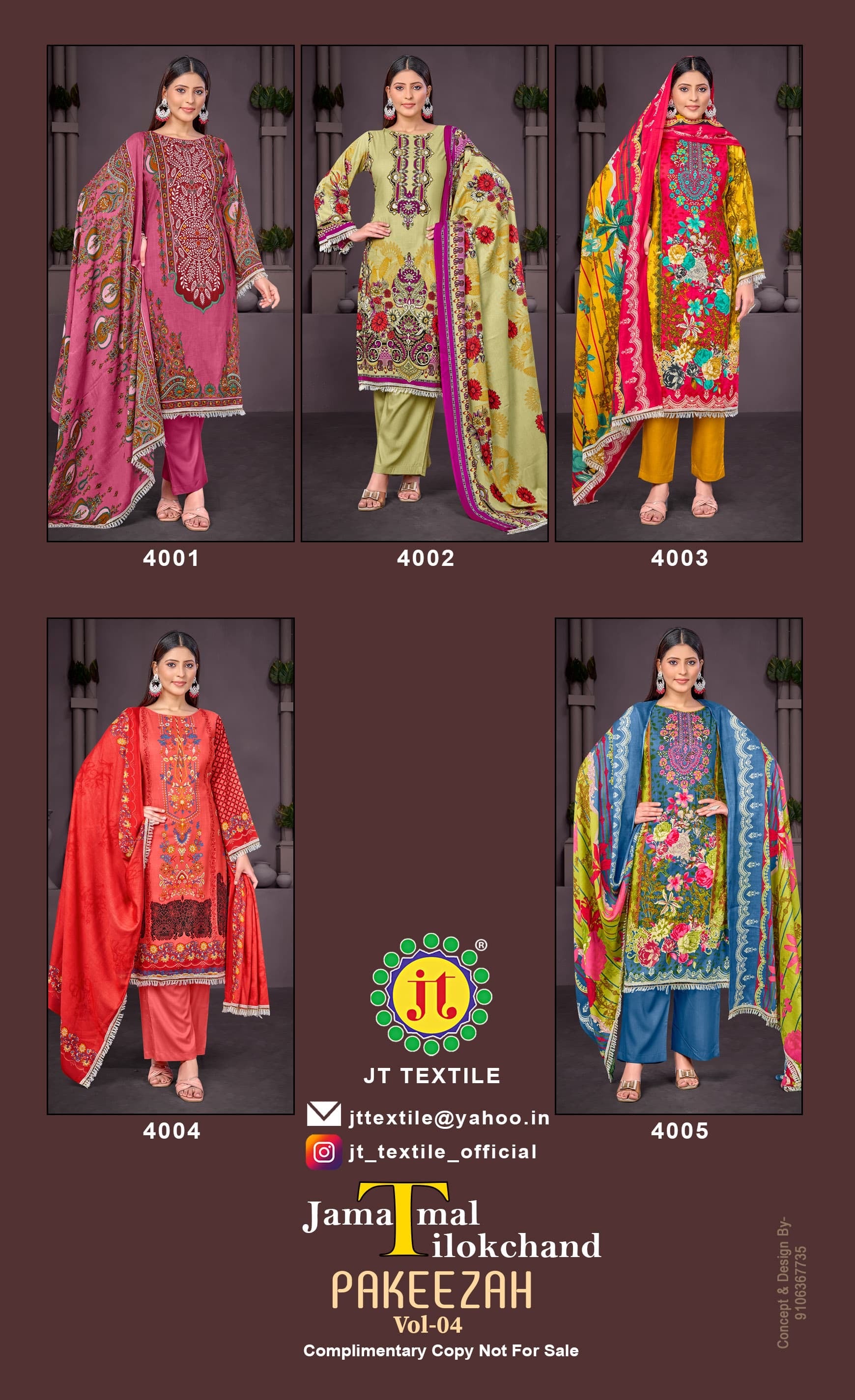 Jt textile pakeezah vol 4 Karachi cotton Pakistani dress Mateiral catalog - jilaniwholesalesuit