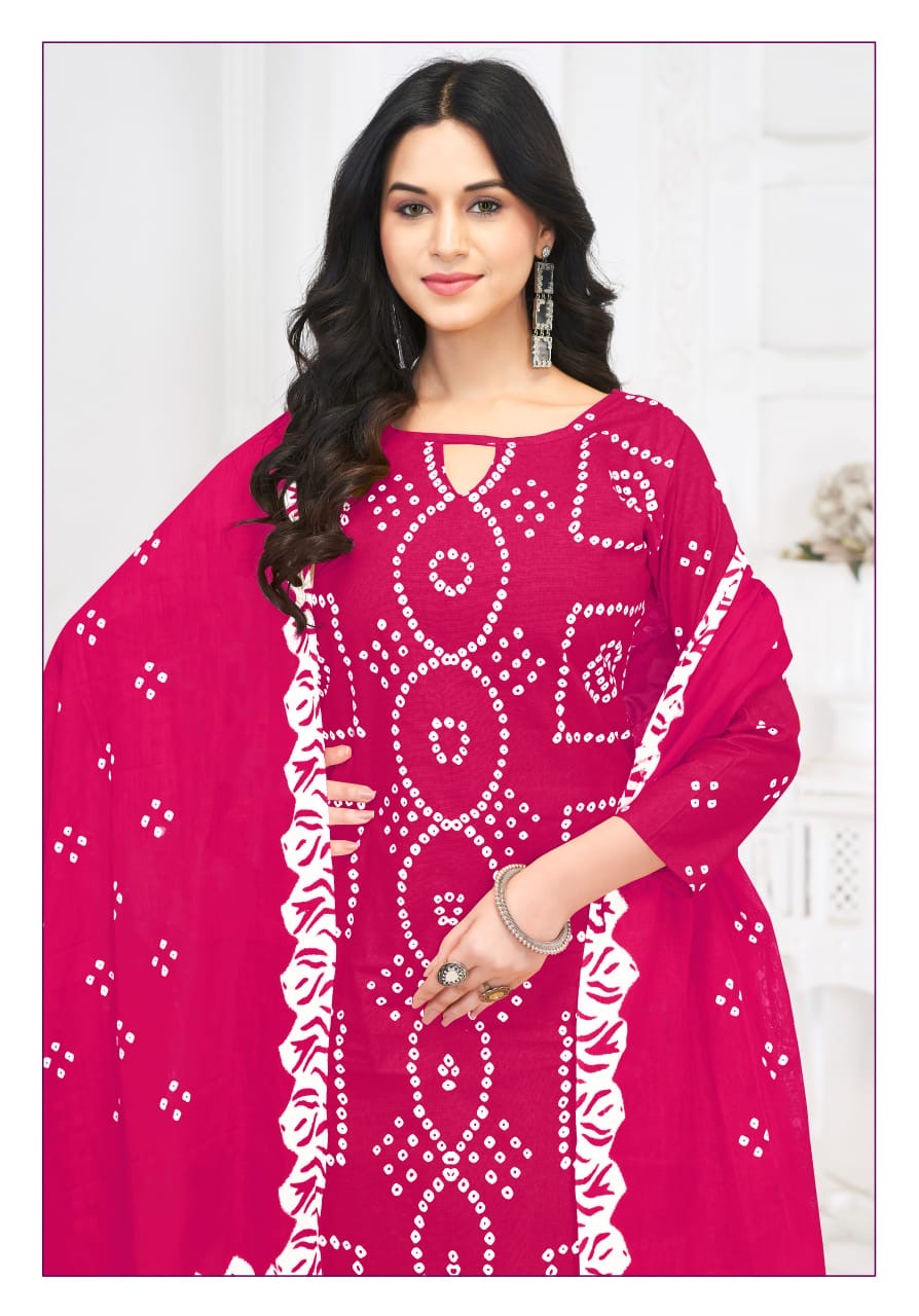 Mayur creation pehnawa vol 5 bandhani dress material jetpur - jilaniwholesalesuit