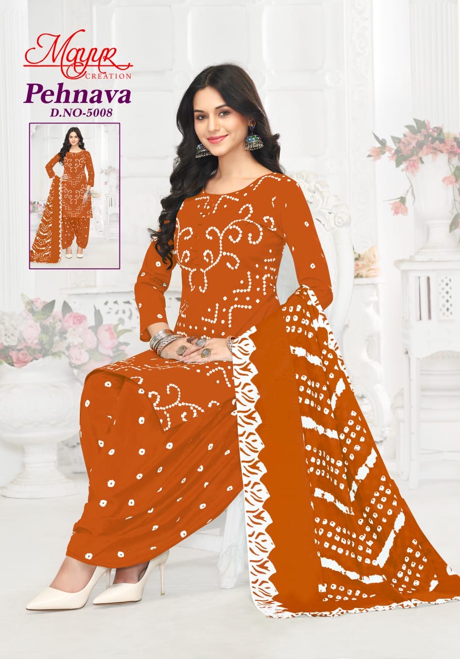 Mayur creation pehnawa vol 5 bandhani dress material jetpur - jilaniwholesalesuit