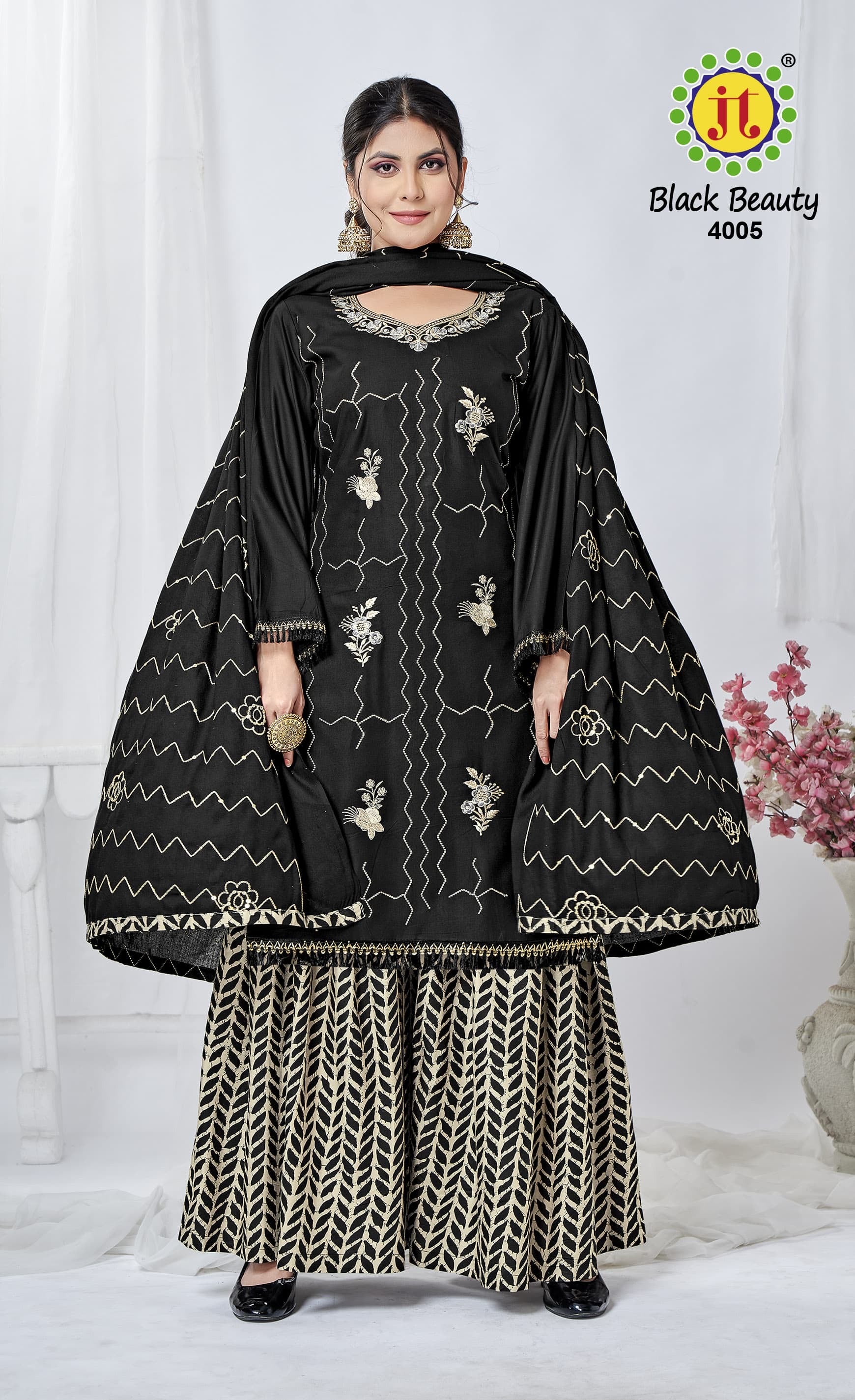 Jt textile black beauty vol 4 rayon embroidery work moharram special suit - jilaniwholesalesuit