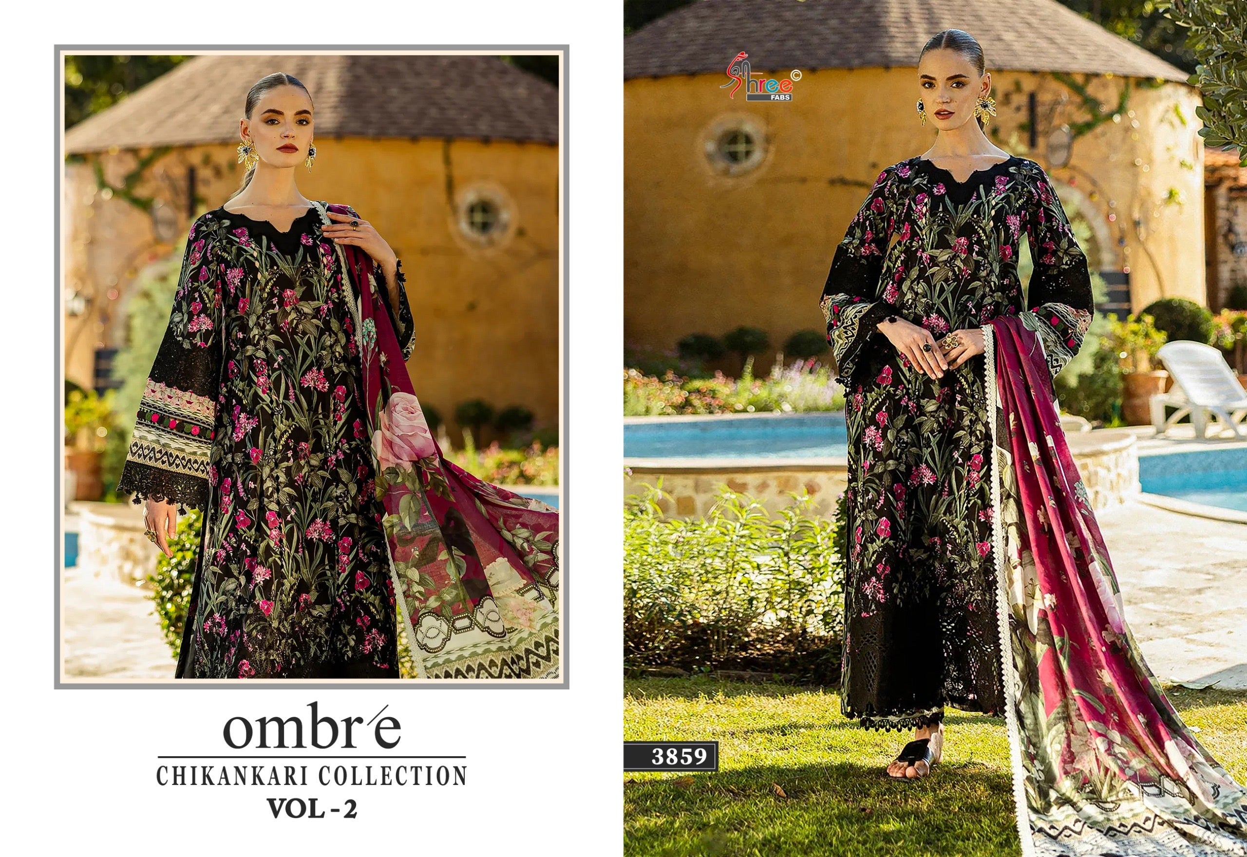 Shree fabs ombare chikankari collection vol 2 Pakistani designer salwar suit design