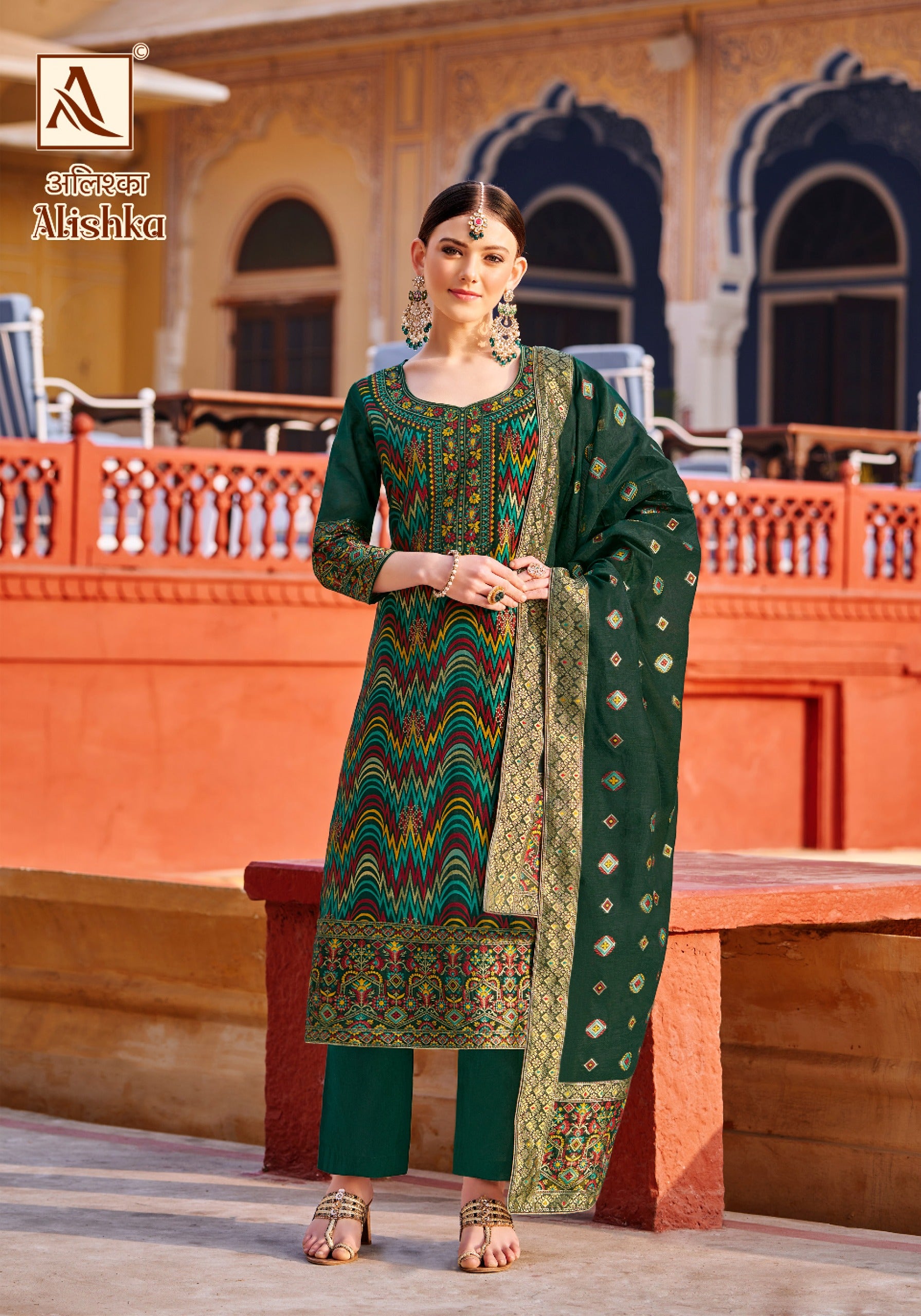 Alok Suit alishka Jacquard With Swarovski work salwar Suit wholesaler in surat