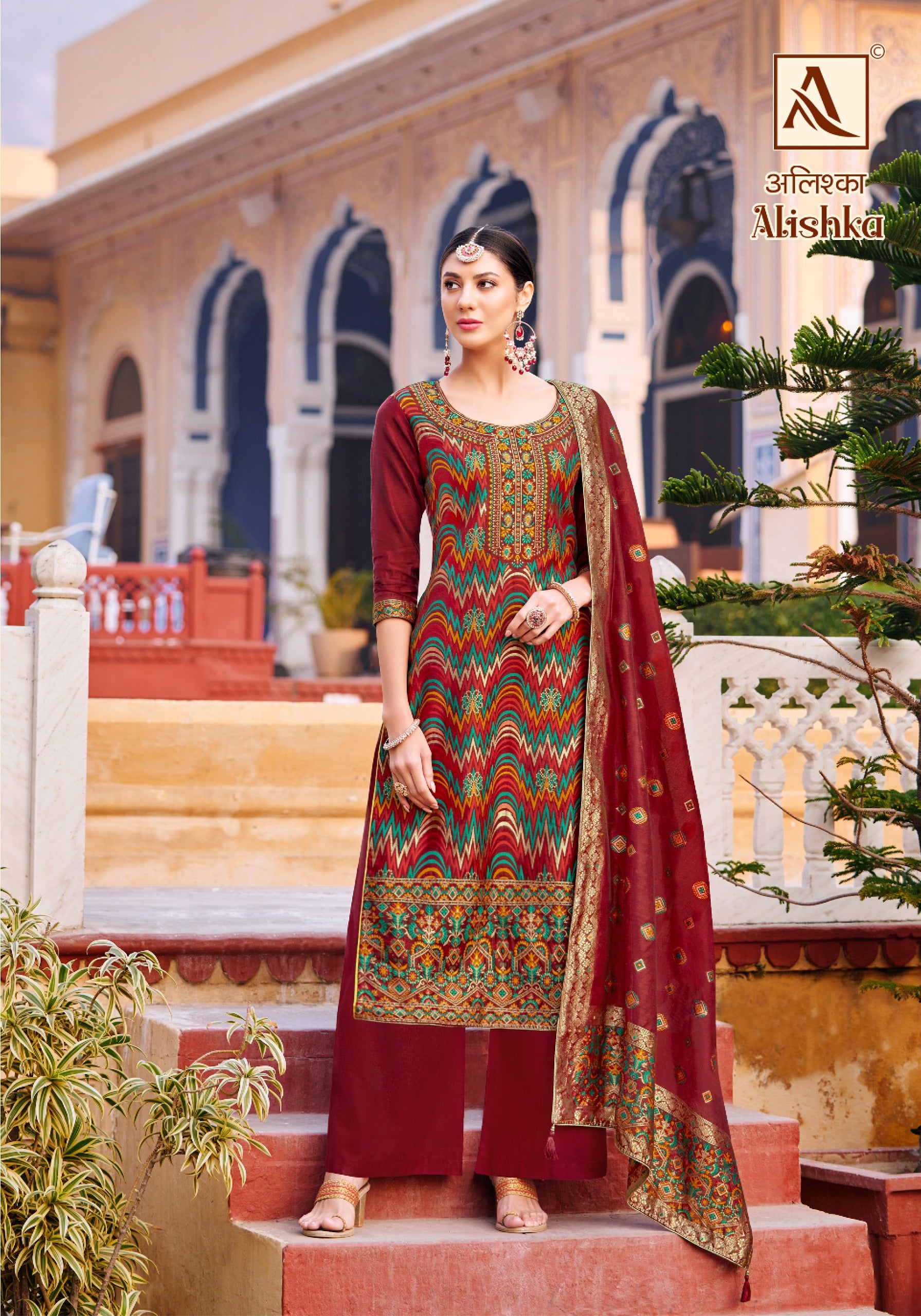 Alok Suit alishka Jacquard With Swarovski work salwar Suit wholesaler in surat