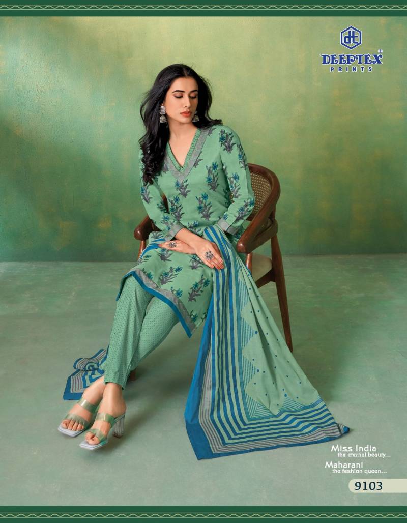 Deeptex Prints Miss India Vol 91 Cotton Dress Material Wholesaler In Jetpur - jilaniwholesalesuit