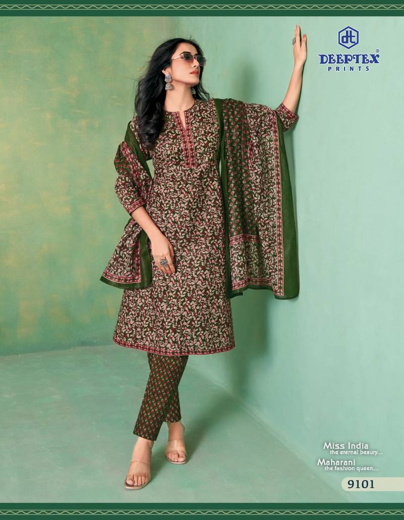 Deeptex Prints Miss India Vol 91 Cotton Dress Material Wholesaler In Jetpur - jilaniwholesalesuit